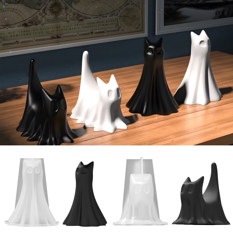 Candle Molds - Hayalet Kedi Cadılar Bayramı Masaüstü Süs